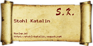 Stohl Katalin névjegykártya